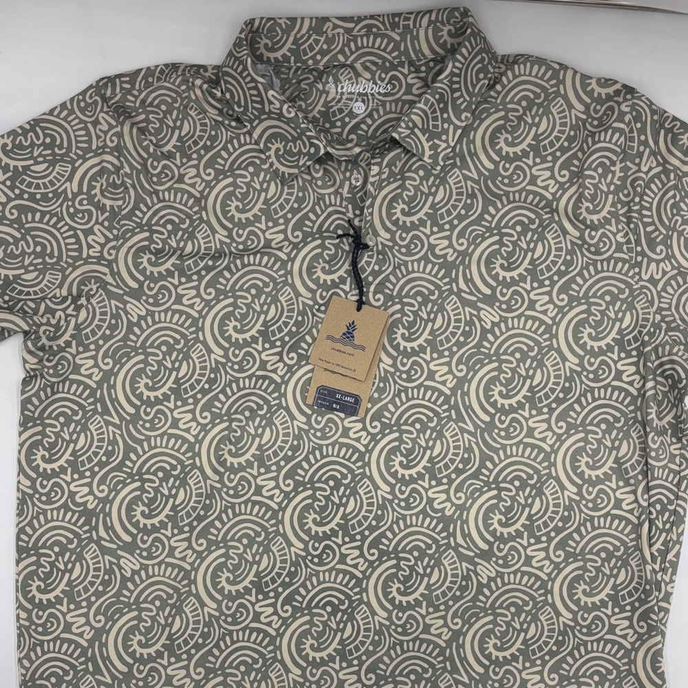 Chubbies Lightweight Performance Polo in The Screen Saver Green